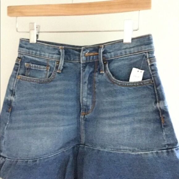 denim Mini Skirt with Ruffle - Picture 4 of 7